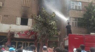 إخماد حريق نشب داخل شقة سكنية بشارع السادات في الجيزة