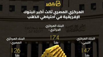 البنك المركزي المصري ثالث أكبر البنوك الإفريقية في احتياطي الذهب
