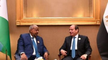 الرئيس السيسي ونظيره الجيبوتي يؤكدان ضرورة استعادة الهدوء في مضيق باب المندب